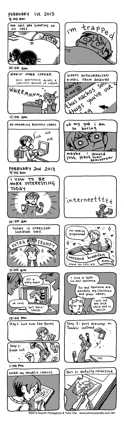 part 2! 2rsday! hourly comics: february 1st 2013