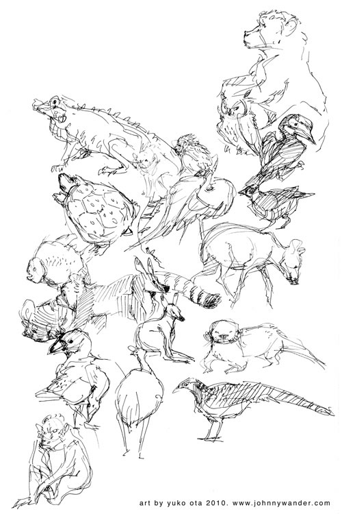 that is one thoughtful baboon Zoo Sketches